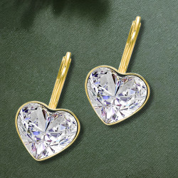 11ctw Bezel Heart Cut Classic Drop Earrings