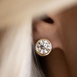 7.6ctw Bezel-set Round Cut Stud Earrings