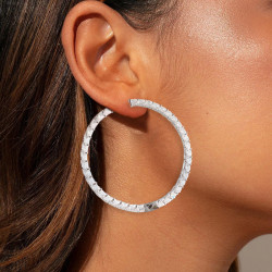 10.15ct Round Cut White Sapphire Double Hoop Earrings