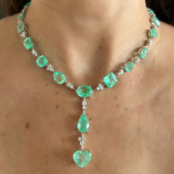 Light Green Paraíba Tourmaline Station Necklace