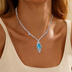 9.2ct Pear Cut Paraíba Tourmaline Necklace