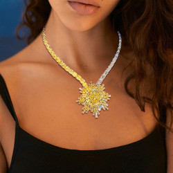 20ct Cushion Cut Yellow Sapphire Statement Necklace