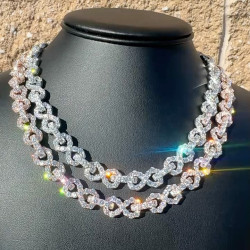 58ctw White Sapphire Infinity Statement Necklace