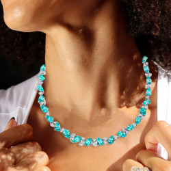 57ctw Pear Cut Paraiba Tourmaline Statement Necklace