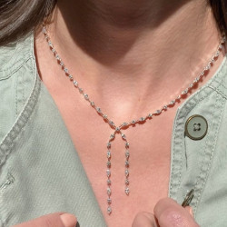 Multi-cut White Sapphire Dainty Necklace