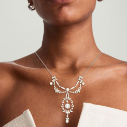 3.5ct Round Cut Vintage Bowknot Garland Necklace