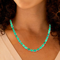 35ctw Multi-cut Emerald Statement Necklace