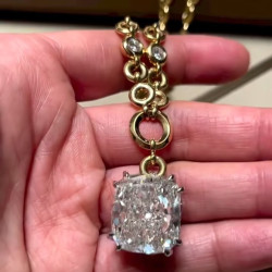 20ct Huge Cushion Cut White Sapphire Link Chain Necklace