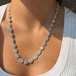 60ctw Multi-cut White Sapphire Statement Necklace