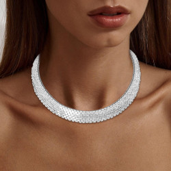 Luxurious Baguette Cut Tennis Necklace