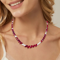 28ctw Marquise Cut Ruby Tennis Necklace
