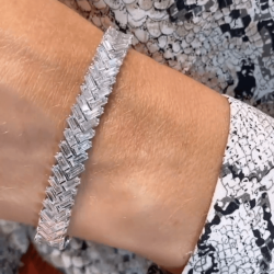 Baguette Cut White Sapphire Bracelet Wrist Chain