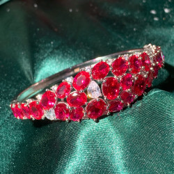Nature Inspired 13ctw Ruby Bangle Bracelet