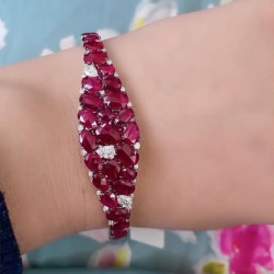Nature Inspired 13ctw Ruby Bangle Bracelet