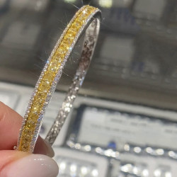 Princess Cut Yellow Sapphire Tennis Bangle