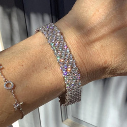 20ctw Round Cut White Sapphire Bold Tennis Bracelet