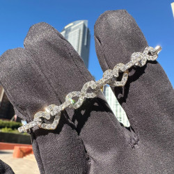28ctw White Sapphire Paved Infinity Heart Statement Bracelet