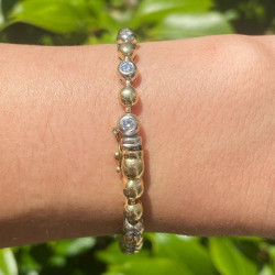 Bezel-set White Sapphire Bubble Tennis Bracelet