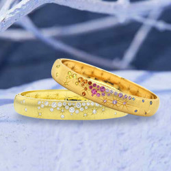 Flush Set Multicolor Sapphire Rainbow Starry Bangle