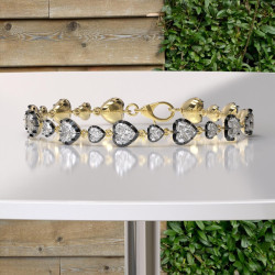 12ctw Heart Cut Two Tone Vintage Tennis Bracelet