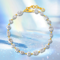 6ctw Multi-cut Georgian-set Two Tone Bracelet