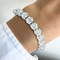 36ctw Round Cut White Sapphire Classic Tennis Bracelet