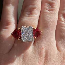 6.8ct Radiant Cut White Sapphire Engagement Ring