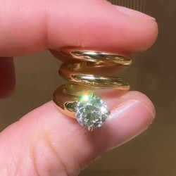 3ct Round Cut Asymmetric Comtemporary Pinky Ring