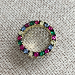 6ctw Three-Sided Rainbow Sapphire Eternity Ring