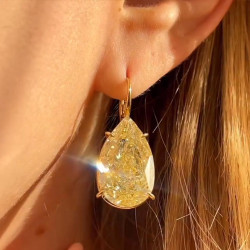 12ctw Pear Cut White Sapphire Classic Drop Earrings