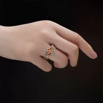 1ct Floral Round Cut Wedding Band