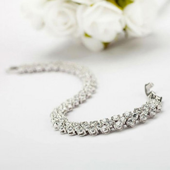 Round Cut White Sapphire Bracelet