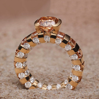 3ct Round Cut Champagne Sapphire Eternity Band Ring
