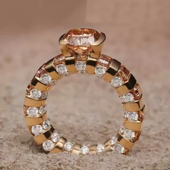 3ct Round Cut Champagne Sapphire Eternity Band Ring