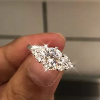 2.2ct Round Cut White Sapphire Engagement Ring