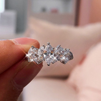 1ct Marquise Cut White Sapphire Engagement Ring