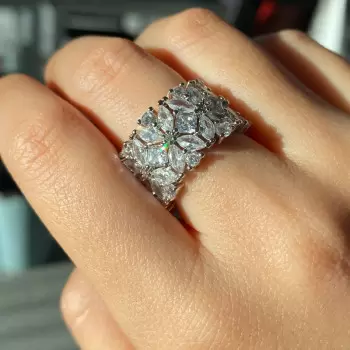 5.35ctw Marquise&Round Cut White Sapphire Eternity Band
