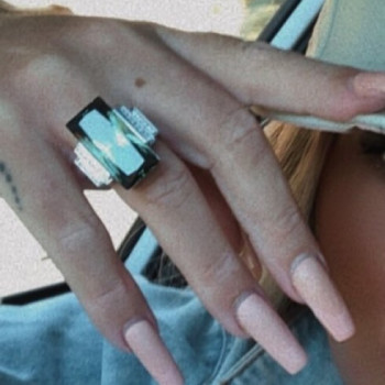 32ct Radiant Cut Green Tourmaline Vintage Cocktail Ring