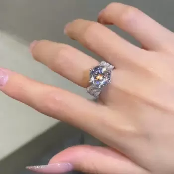 3.8ct Round Cut White Sapphire Engagement Ring
