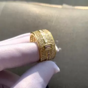 5.3ctw White Sapphire Pave Wide Wedding Band in Gold