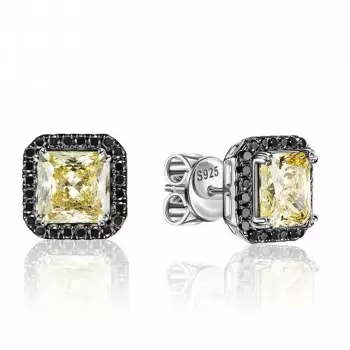 6ctw Princess Cut Yellow Sapphire Stud Earrings
