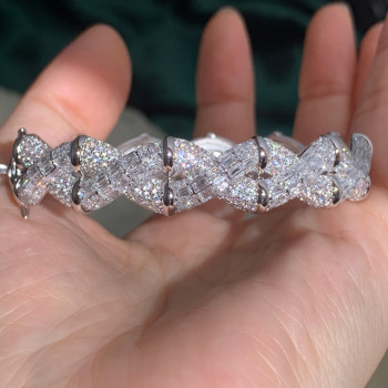 12ctw Baguette and Round Cut Infinity Bangle