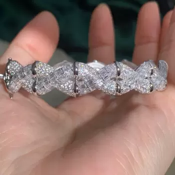 12ctw Baguette and Round Cut Infinity Bangle
