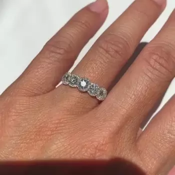 3.55ct Five-Stone Round Cut White Sapphire Wedding Band