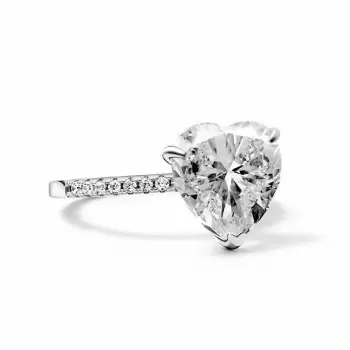3ct Heart Cut White Sapphire Engagement Ring