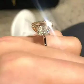 8ct Cushion Cut Champagne Sapphire Engagement Ring