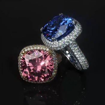 12ct Halo Cushion Cut Classic Paved Engagement Ring