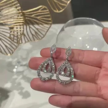Round Cut White Sapphire Hoop Earrings