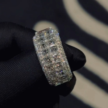 Emerald Cut Pink Sapphire Paved Engagement Ring