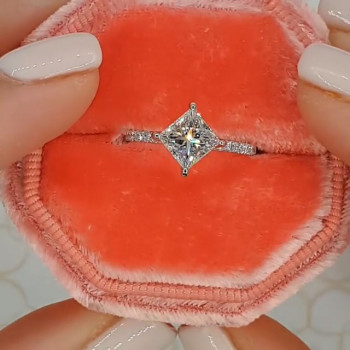 1.5ct Princess Cut White Sapphire Engagement Ring